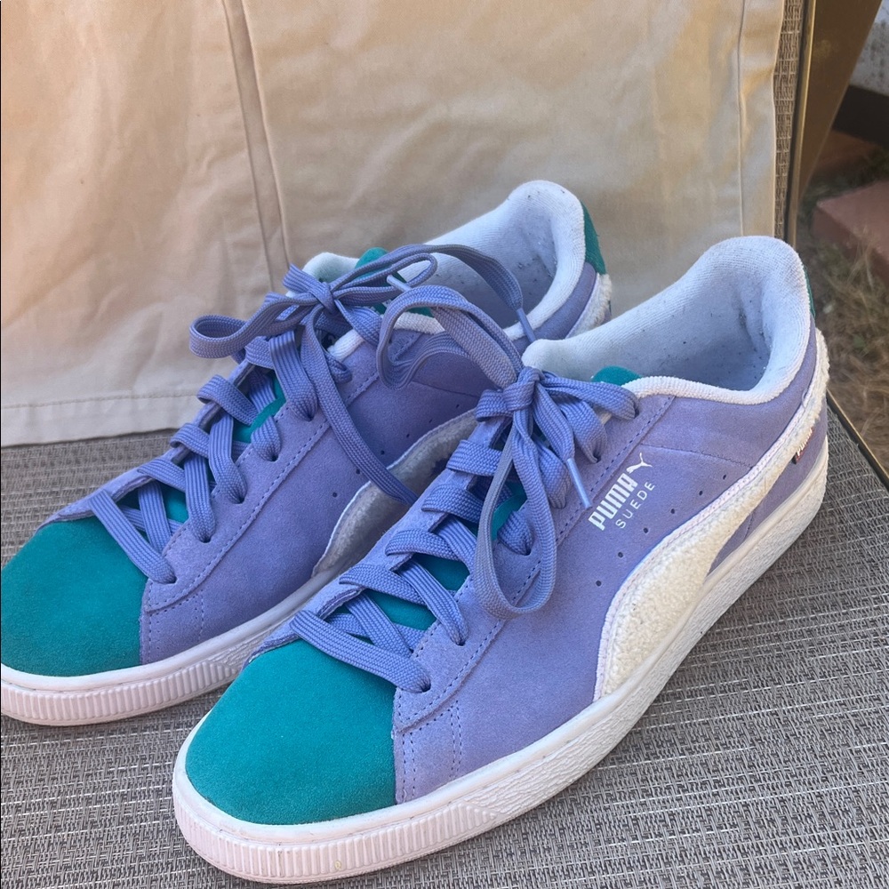 Puma Suede Phantom Lavender, white and Teal Casual Sneakers